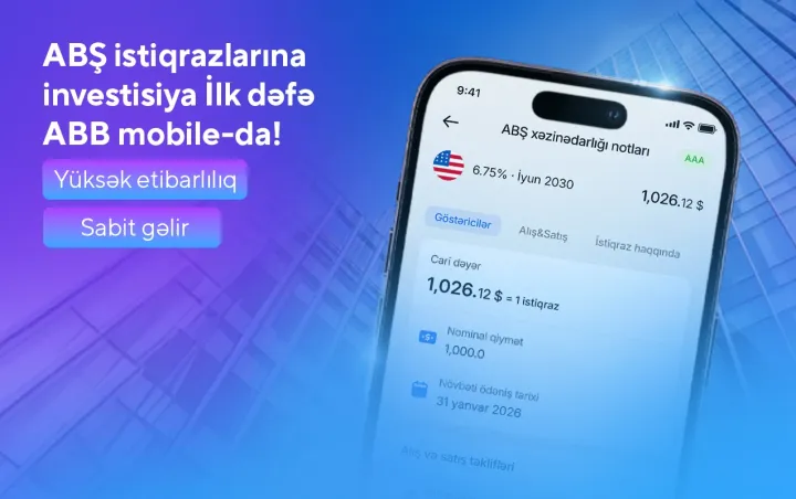 ABB mobile tətbiqində ABŞ istiqrazlarına investisiya imkanı!