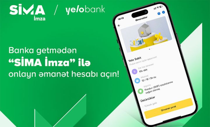 Banka getmədən “SİMA İmza” ilə onlayn əmanət hesabı açın!